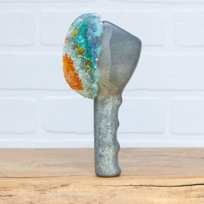 Vintage Ice Scraper/Scoop Puff Sculpture | Orange + Mint