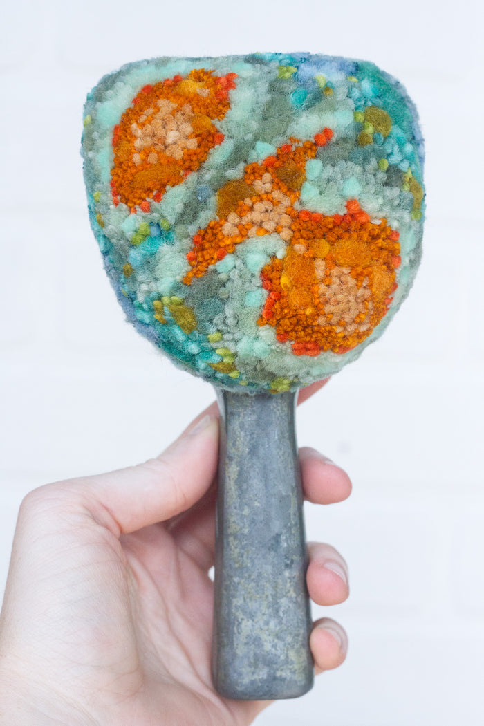 Vintage Ice Scraper/Scoop Puff Sculpture | Orange + Mint