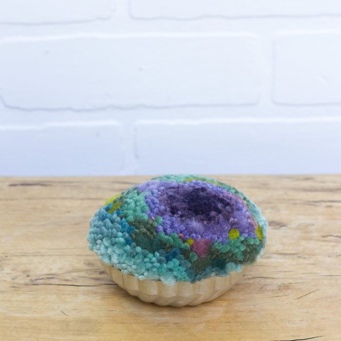 Vintage Jell-O Mold Puff Sculpture: Purple + Green