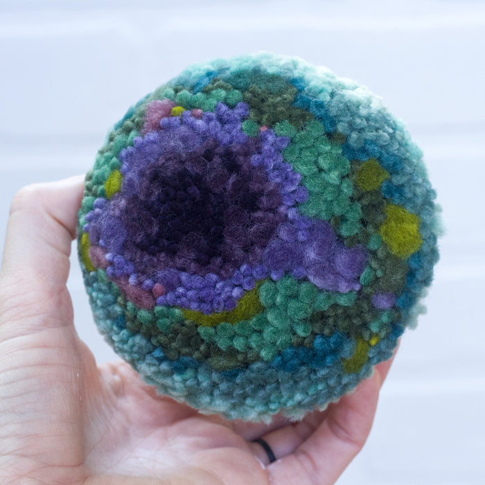 Vintage Jell-O Mold Puff Sculpture: Purple + Green