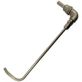 Stainless steel elbow dip tube for home brewing with various fittings included, designed to recirculate wort back into the kettle for whirlpooling.