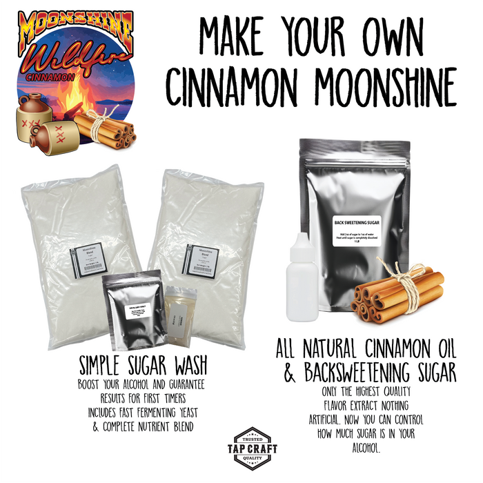 Wildfire Cinnamon Moonshine Sugar Mash Fermentation Kit