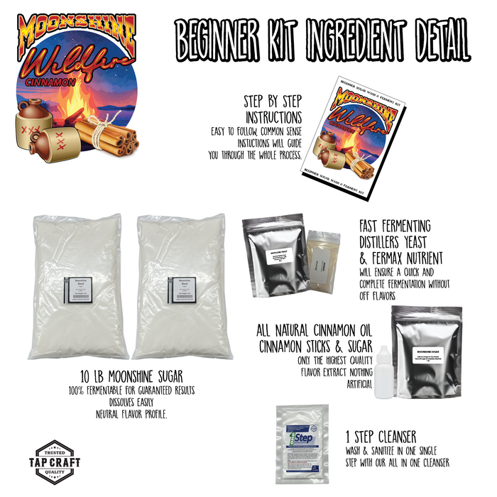 Wildfire Cinnamon Moonshine Sugar Mash Fermentation Kit