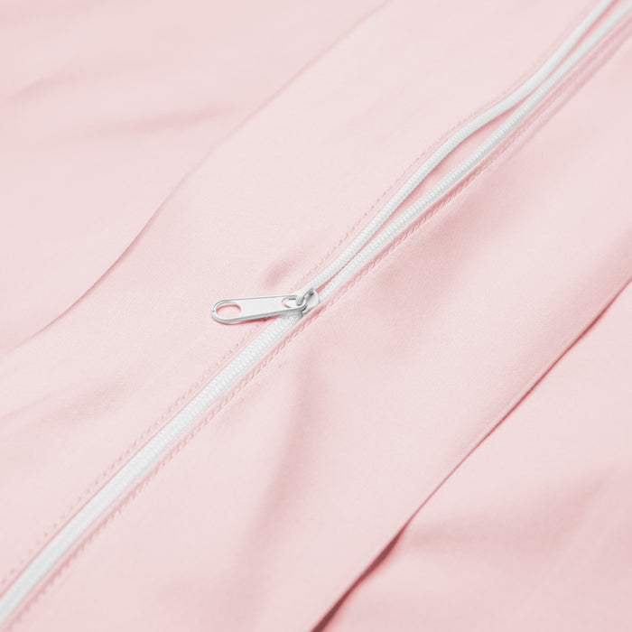 Close-up of the Wink Bed Linens Duvet Cover in pink