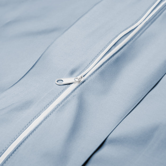 Close-up of the Wink Bed Linens Duvet Cover in blue