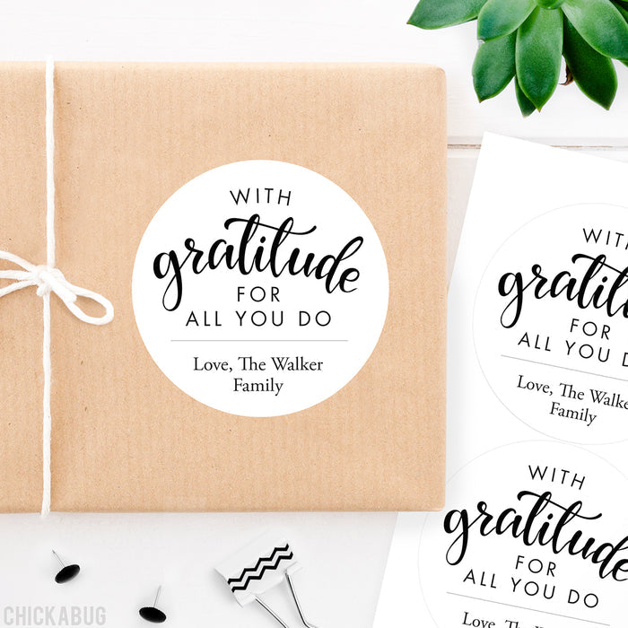 "With Gratitude" Everyday Gift Stickers